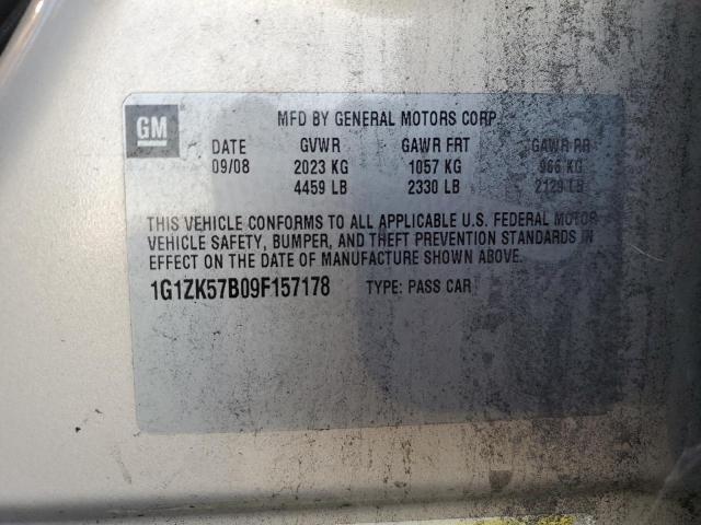 1G1ZK57B09F157178 - 2009 CHEVROLET MALIBU LTZ ოქროსფერი ფოტო 13