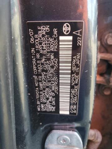 JTDBT903971175642 - 2007 TOYOTA YARIS GRAY photo 12