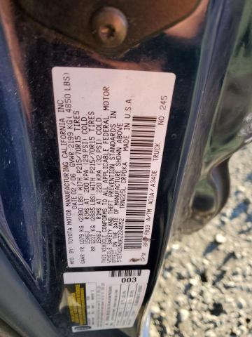 5TETX22N06Z224052 - 2006 TOYOTA TACOMA ACCESS CAB ლურჯი ფოტო 12