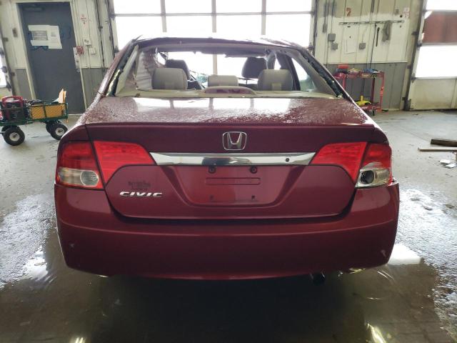 2HGFA16559H364764 - 2009 HONDA CIVIC LX MAROON photo 6