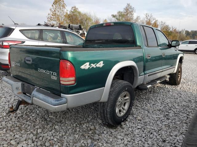 1D7HG48N34S525558 - 2004 DODGE DAKOTA QUAD SLT GREEN photo 3