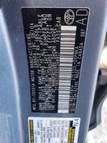 2T1KR32E65C348827 - 2005 TOYOTA COROLLA MA XR SILVER photo 13