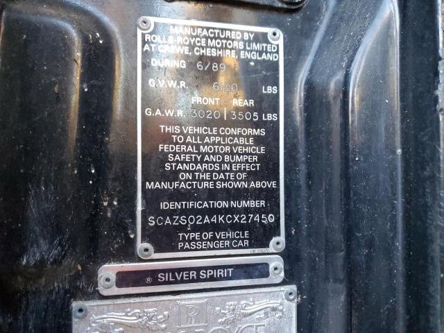 SCAZS02A4KCX27450 - 1989 ROLLS-ROYCE SILVER SPI Qara foto 12