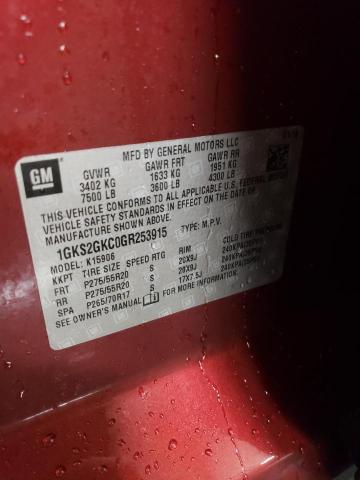 1GKS2GKC0GR253915 - 2016 GMC YUKON XL K1500 SLT RED photo 13