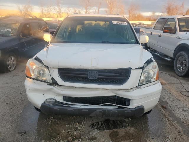 2HKYF18535H527886 - 2005 HONDA PILOT EXL WHITE photo 5