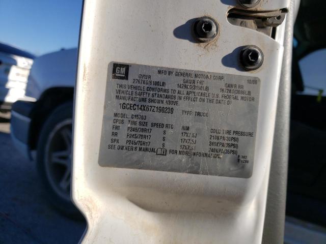 1GCEC14X67Z190239 - 2007 CHEVROLET SILVERADO C1500 CLASSIC Ağ foto 12