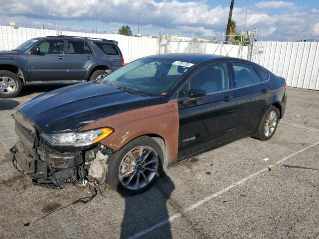 3FA6P0LU0HR323387 - 2017 FORD FUSION SE HYBRID BLACK photo 1