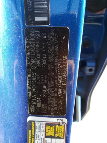 KNAFX4A6XF5326770 - 2015 KIA FORTE LX BLUE photo 12