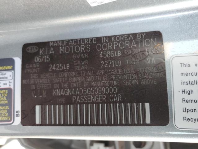 KNAGN4AD5G5099000 - 2016 KIA OPTIMA HYBRID TURQUOISE photo 13