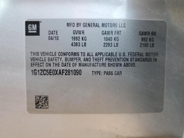 1G1ZC5E0XAF281090 - 2010 CHEVROLET MALIBU 1LT Күміс фото 12