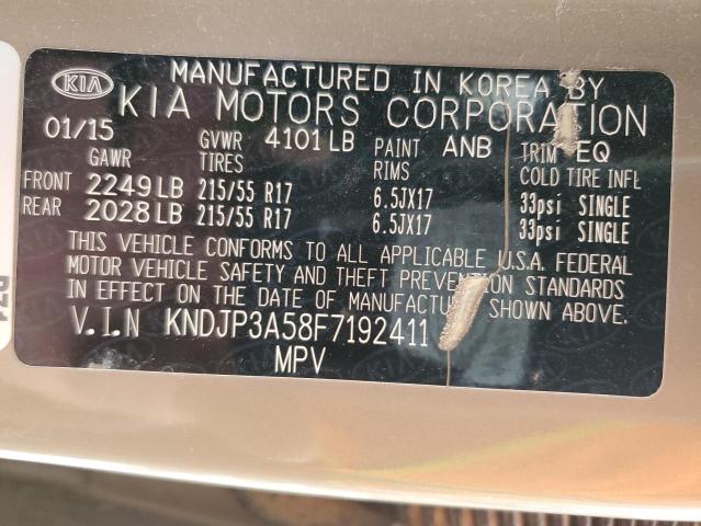 KNDJP3A58F7192411 - 2015 KIA SOUL + TAN photo 12