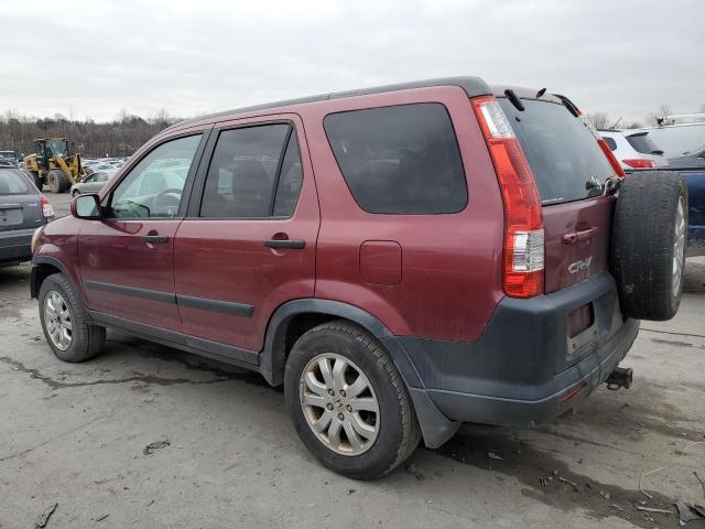 JHLRD78826C063335 - 2006 HONDA CR-V EX MAROON photo 2