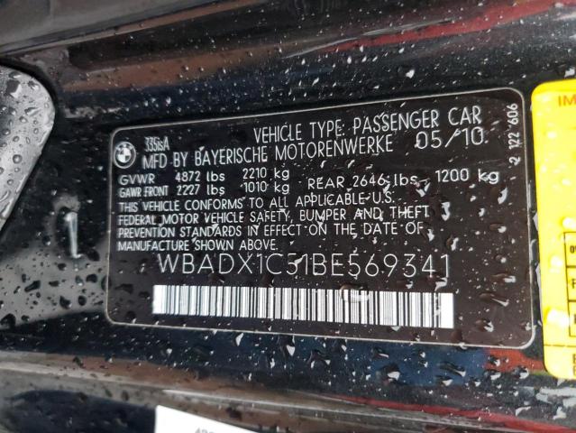 WBADX1C51BE569341 - 2011 BMW 335 IS BLACK photo 12