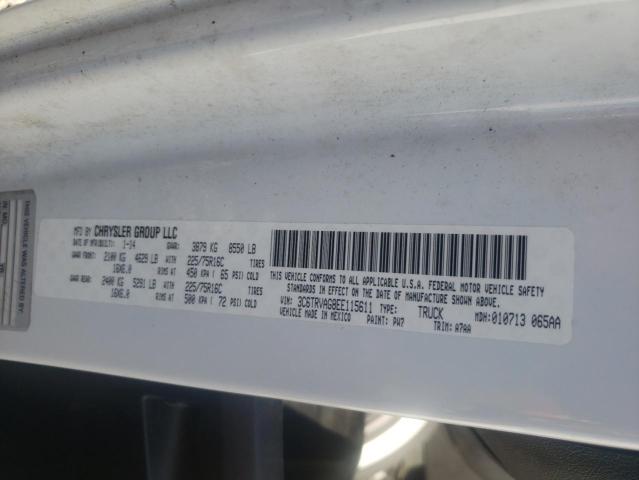 3C6TRVAG8EE115611 - 2014 RAM PROMASTER 1500 STANDARD Beyaz fotoğraf 12