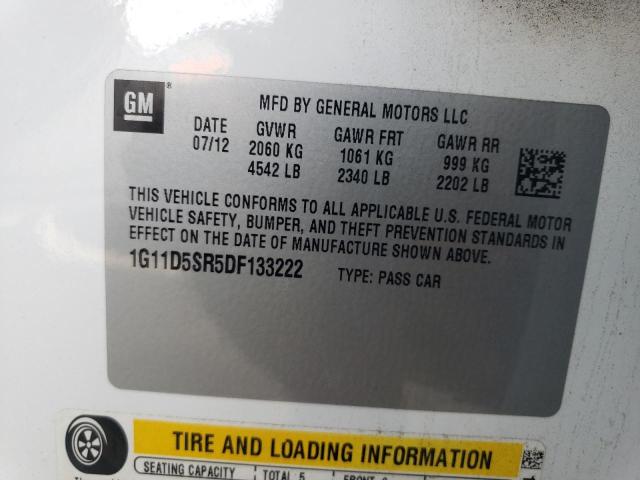 1G11D5SR5DF133222 - 2013 CHEVROLET MALIBU 1LT Ақ фото 13