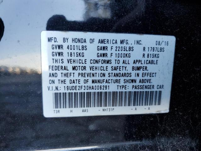 19UDE2F30HA006291 - 2017 ACURA ILX BASE WATCH PLUS BLACK photo 12