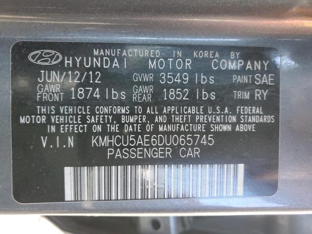 KMHCU5AE6DU065745 - 2013 HYUNDAI ACCENT GLS GRAY photo 13