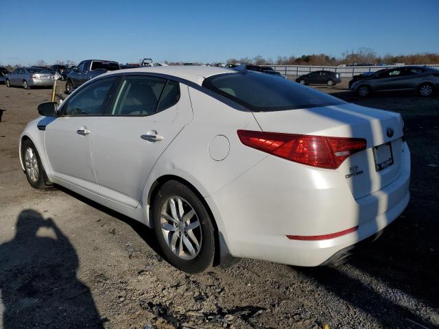 KNAGM4A75D5430988 - 2013 KIA OPTIMA LX WHITE photo 2