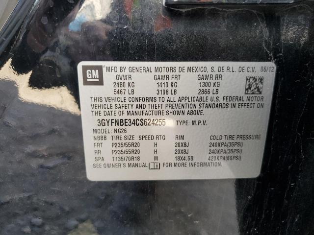 3GYFNBE34CS624255 - 2012 CADILLAC SRX PERFORMANCE COLLECTION შავი ფოტო 13