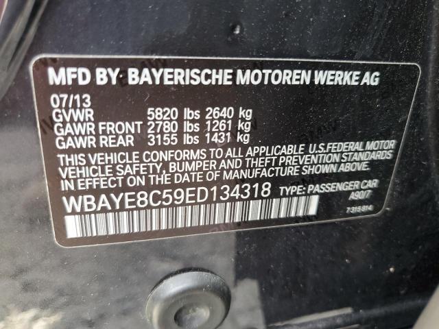 WBAYE8C59ED134318 - 2014 BMW 750 LI GRAY photo 12
