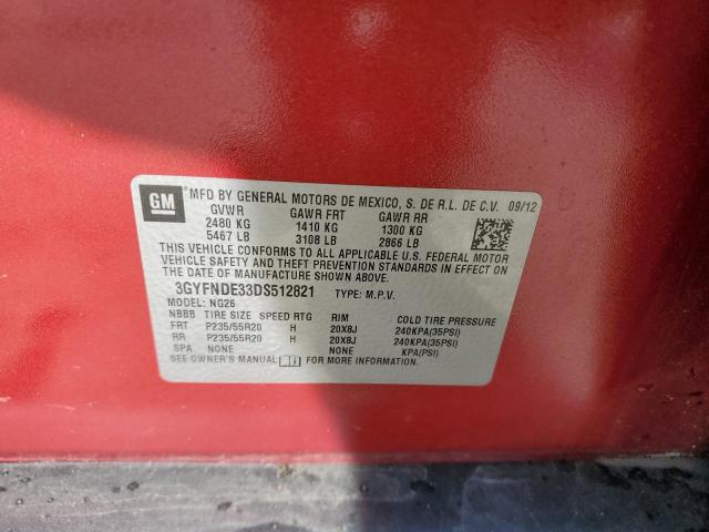 3GYFNDE33DS512821 - 2013 CADILLAC SRX PERFORMANCE COLLECTION Rouge photo 13