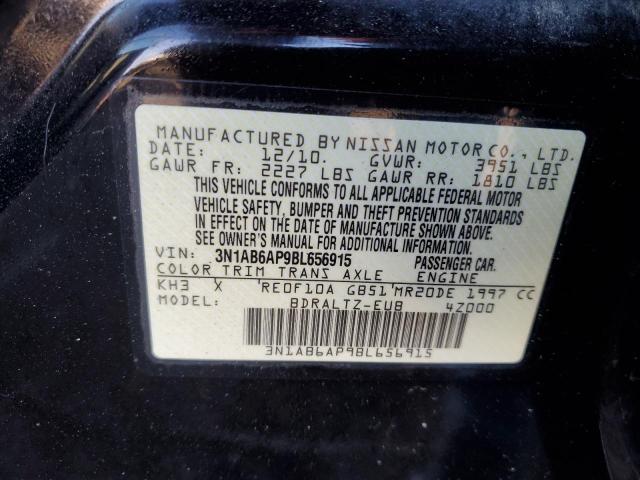 3N1AB6AP9BL656915 - 2011 NISSAN SENTRA 2.0 BLACK photo 12