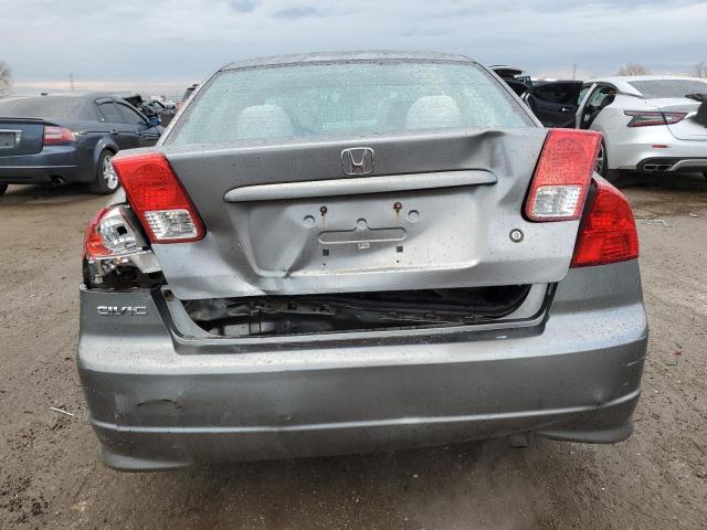 2HGES16385H569707 - 2005 HONDA CIVIC DX VP ნაცრისფერი ფოტო 6