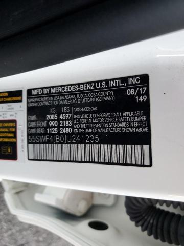 55SWF4JB0JU241235 - 2018 MERCEDES-BENZ C 300 WHITE photo 13