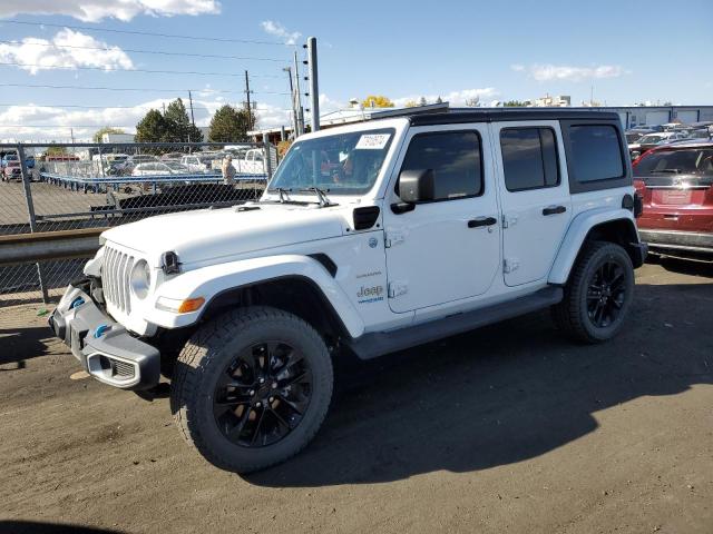 1C4JJXP61NW278110 - 2022 JEEP WRANGLER U SAHARA 4XE WHITE photo 1