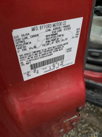 1FMYU03155KA55689 - 2005 FORD ESCAPE XLT RED photo 13