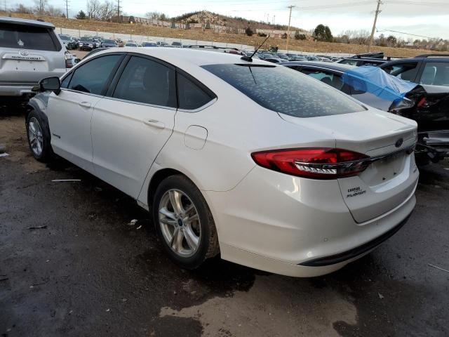 3FA6P0LU2JR118093 - 2018 FORD FUSION SE HYBRID WHITE photo 2