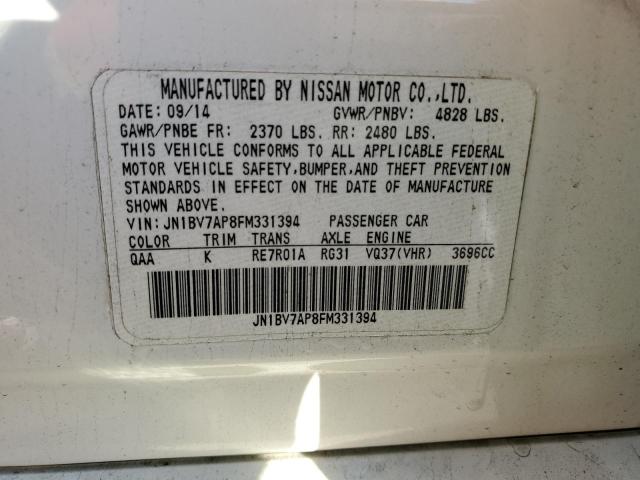 JN1BV7AP8FM331394 - 2015 INFINITI Q50 BASE WHITE photo 12