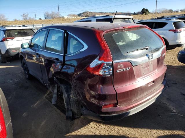 5J6RM4H34FL003826 - 2015 HONDA CR-V LX MAROON photo 2