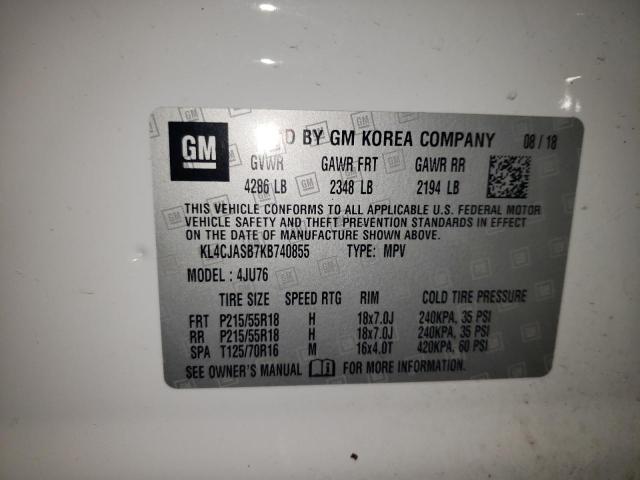 KL4CJASB7KB740855 - 2019 BUICK ENCORE PREFERRED 白色 照片 12