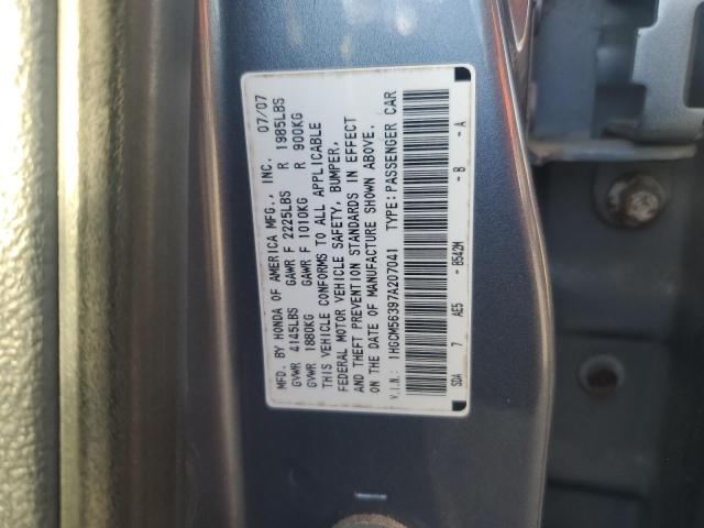 1HGCM56397A207041 - 2007 HONDA ACCORD SE BLUE photo 12