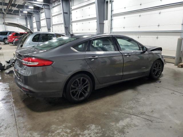 3FA6P0LU9JR170370 - 2018 FORD FUSION SE HYBRID GRAY photo 3