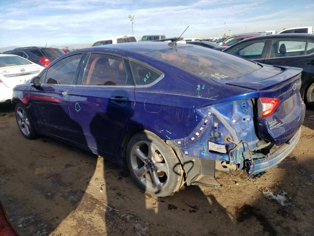 1FA6P0HD1E5371116 - 2014 FORD FUSION SE BLUE photo 2