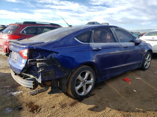 1FA6P0HD1E5371116 - 2014 FORD FUSION SE BLUE photo 3