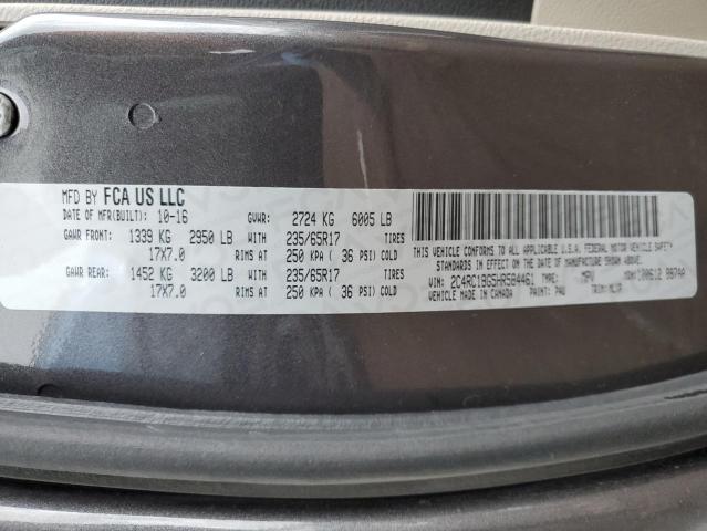 2C4RC1BG5HR584461 - 2017 CHRYSLER PACIFICA TOURING L GRAY photo 14