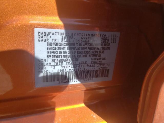 3N1AB8DV6NY317378 - 2022 NISSAN SENTRA SR ORANGE photo 12