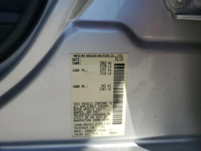 1N4BL4BV3LC226297 - 2020 NISSAN ALTIMA S SILVER photo 12