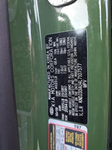 KNDJ33AU4L7107577 - 2020 KIA SOUL EX GREEN photo 14