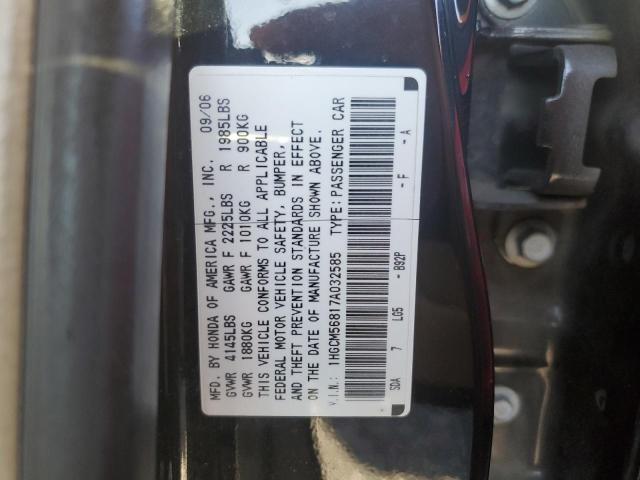 1HGCM56817A032585 - 2007 HONDA ACCORD EX BLACK photo 12