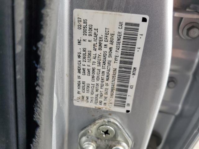 1HGCM66407A059294 - 2007 HONDA ACCORD SE SILVER photo 12