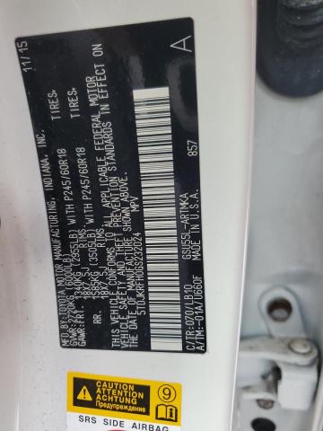 5TDJKRFH0GS232024 - 2016 TOYOTA HIGHLANDER XLE WHITE photo 12