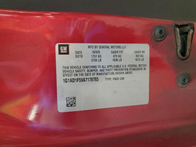 1G1AD1F59A7178783 - 2010 CHEVROLET COBALT 1LT BURGUNDY photo 12