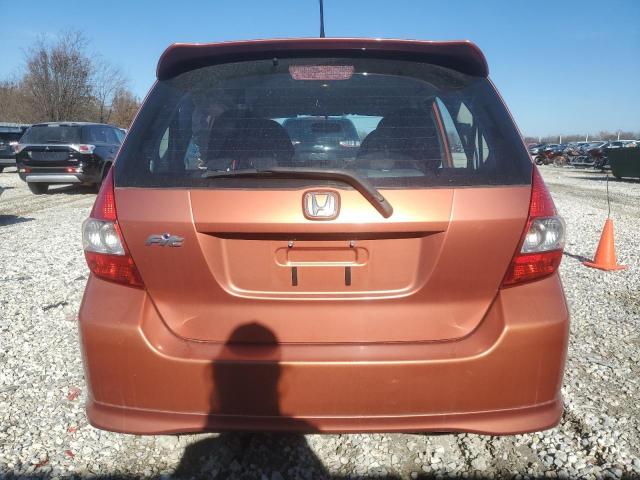 JHMGD38607S036426 - 2007 HONDA FIT S ORANGE photo 6