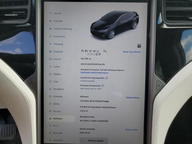 5YJXCDE20KF154378 - 2019 TESLA MODEL X BLACK photo 9