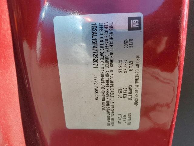 1G2AL15F477232671 - 2007 PONTIAC G5 RED photo 13