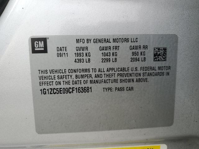 1G1ZC5E09CF163681 - 2012 CHEVROLET MALIBU 1LT Gümüş foto 12